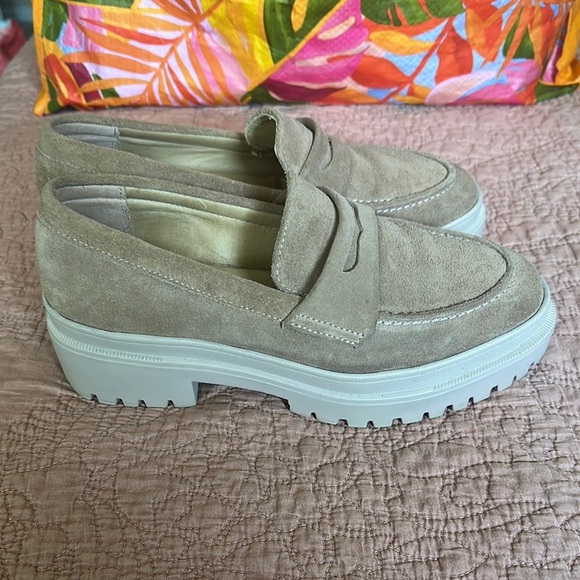 Tan Suede Loafers for Women - Picture 2 of 6